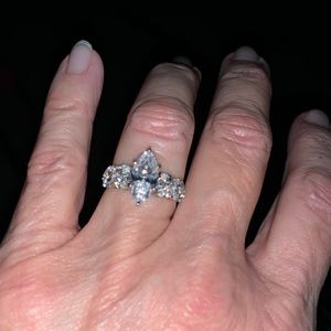 QVC Diamonique Platinum Clad ring